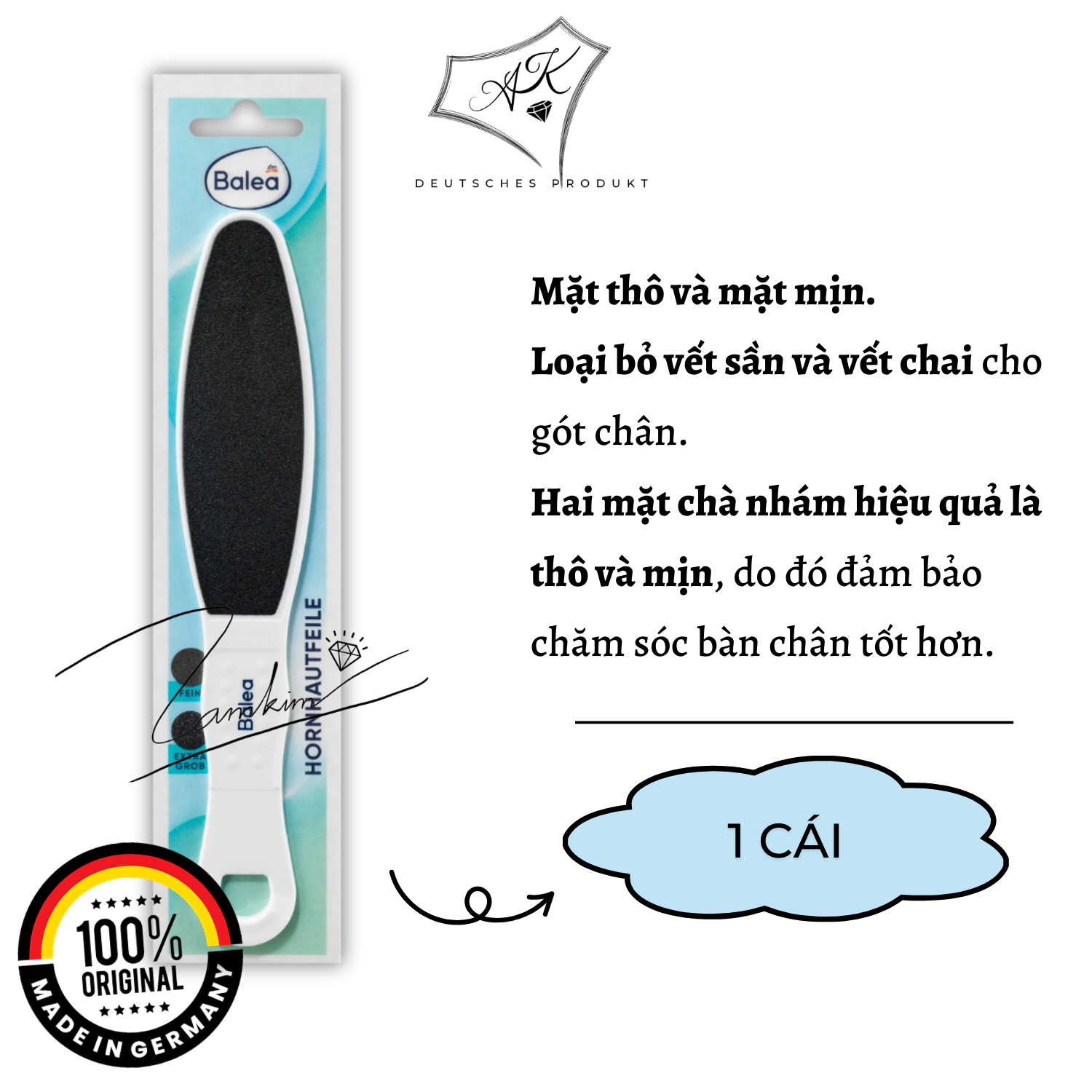 [ Hàng Đức ] Dụng cụ chà gót chân - Balea hàng nội địa Đức