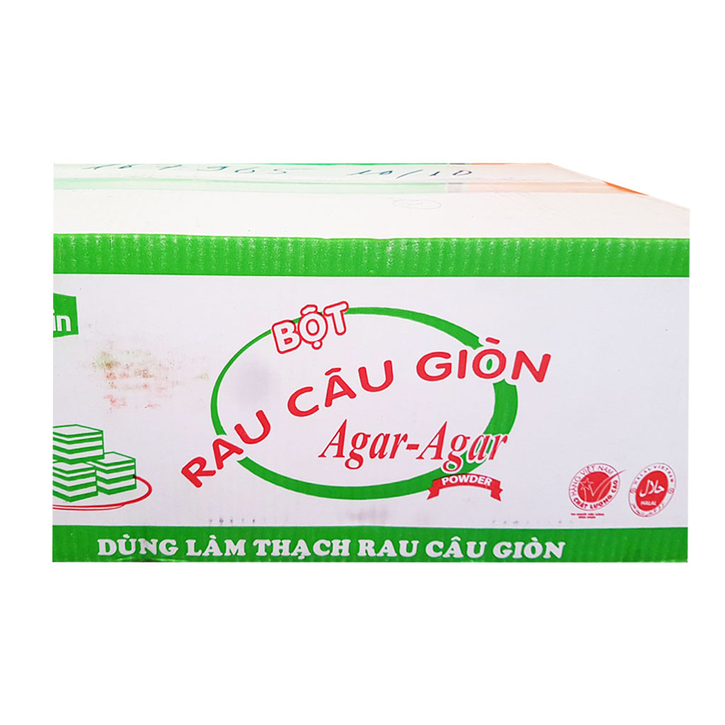 Thùng 20 hộp bột rau câu giòn Hoàng Yến hộp 250g x 20 hộp (10 gói x 25g x 20 hộp) - rau câu giòn, agar, đông sương - Gia store