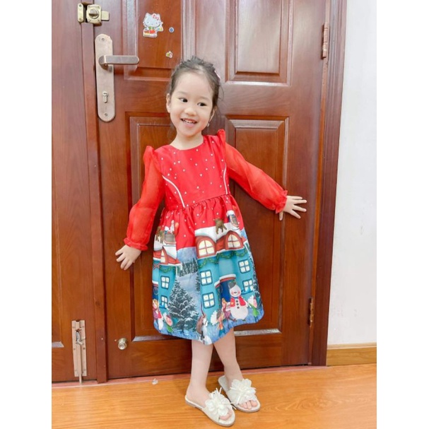 Váy Đỏ Jingle Bells Oli River Kids Cho Bé