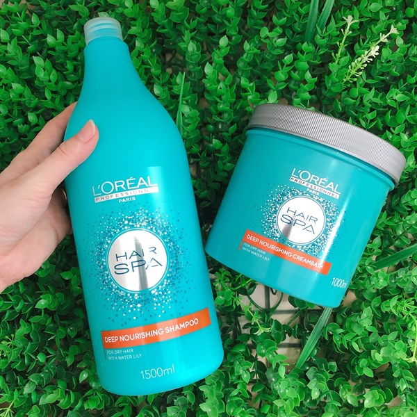 Hấp dầu Loreal Hairspa xanh siêu mượt tóc 1000ml- Hũ