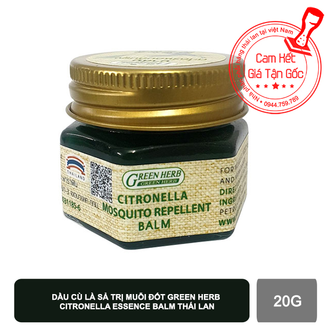 01 box Green Herb Citronella Mosouito Repellent Balm Thailand 20g