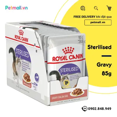 [HCM]Pate mèo Royal Canin Sterilised Gravy 85g - Hộp 12 gói