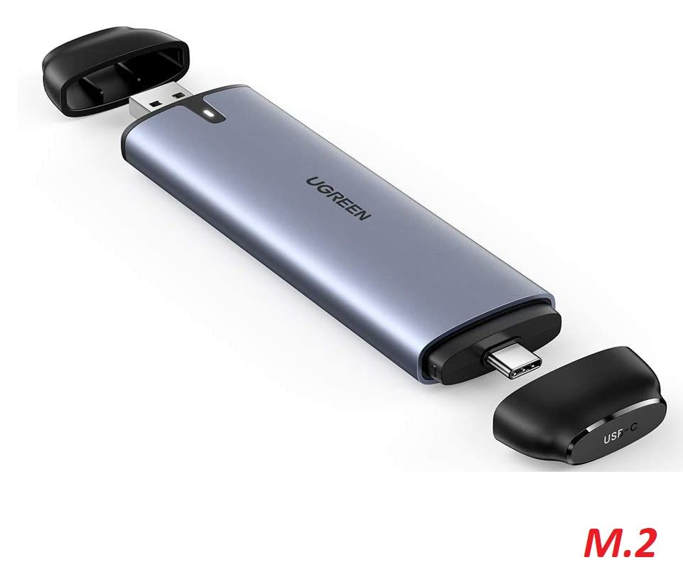 Ugreen 70533 m.2 b-key ngff ra type c 3.1 gen 2 và usb 3.0 hộp ổ cứng ssd cm298