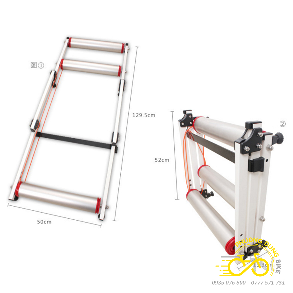 Rulo 3 ống đạp xe trong nhà Hợp Kim Nhôm HONGSEN