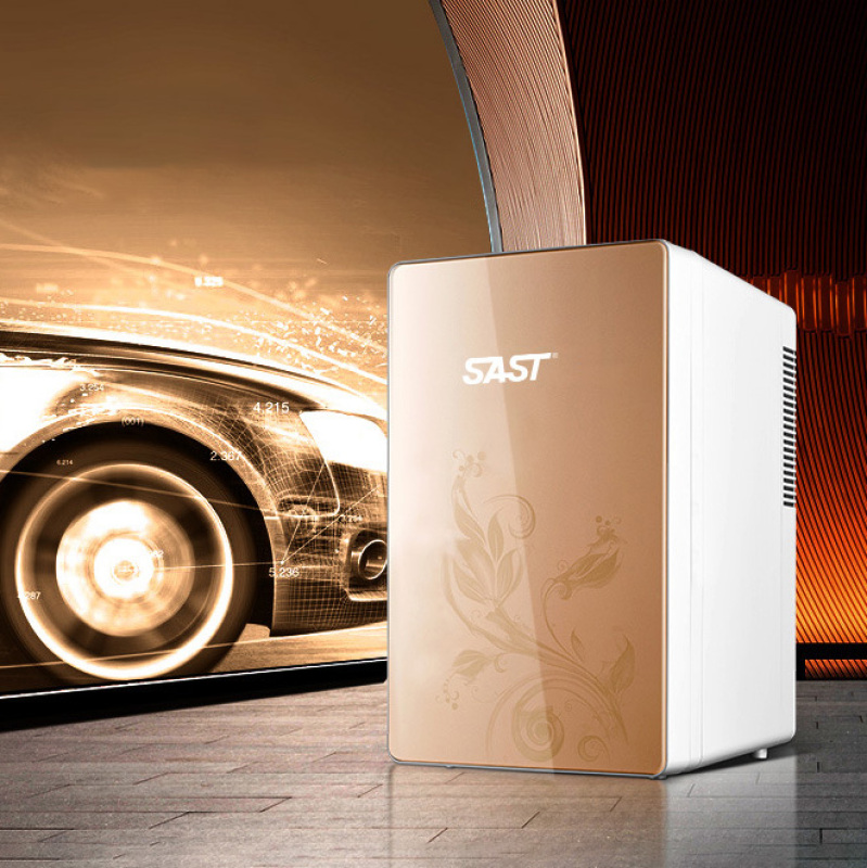 Tủ lạnh mini 16 lít SAST ST16L 2 chế độ làm lạnh hâm nóng hai dây nguồn tiện dụng màu gold sang trọng