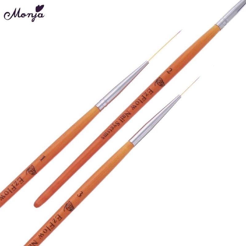 Cọ râu đủ size set 3 cây siêu mảnh vẽ móng