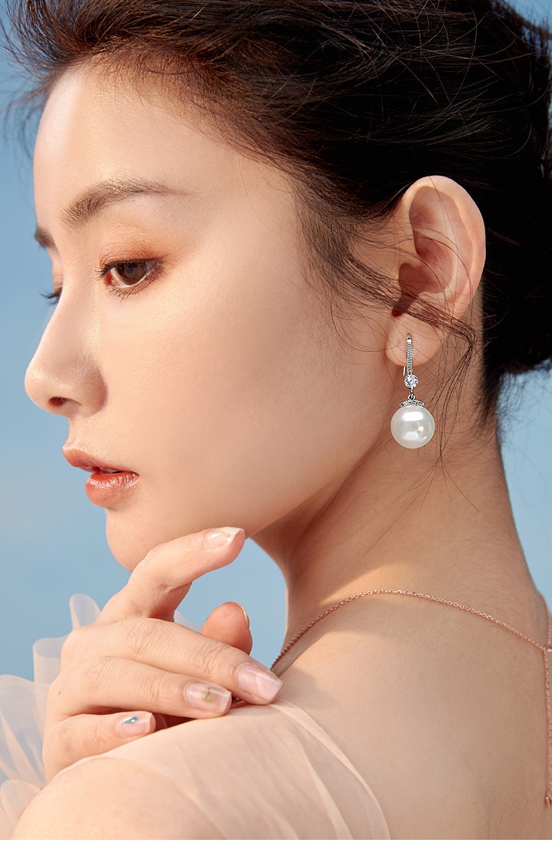 Bông Tai Bạc S925 Ngọc Trai Đính Đá Zircon Nữ Tính Sang Trọng BTMOCNGOCTRAI12