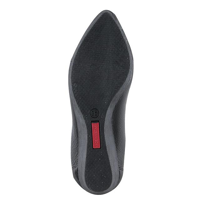 Giày nữ da bò 5 phân màu đen HL7942