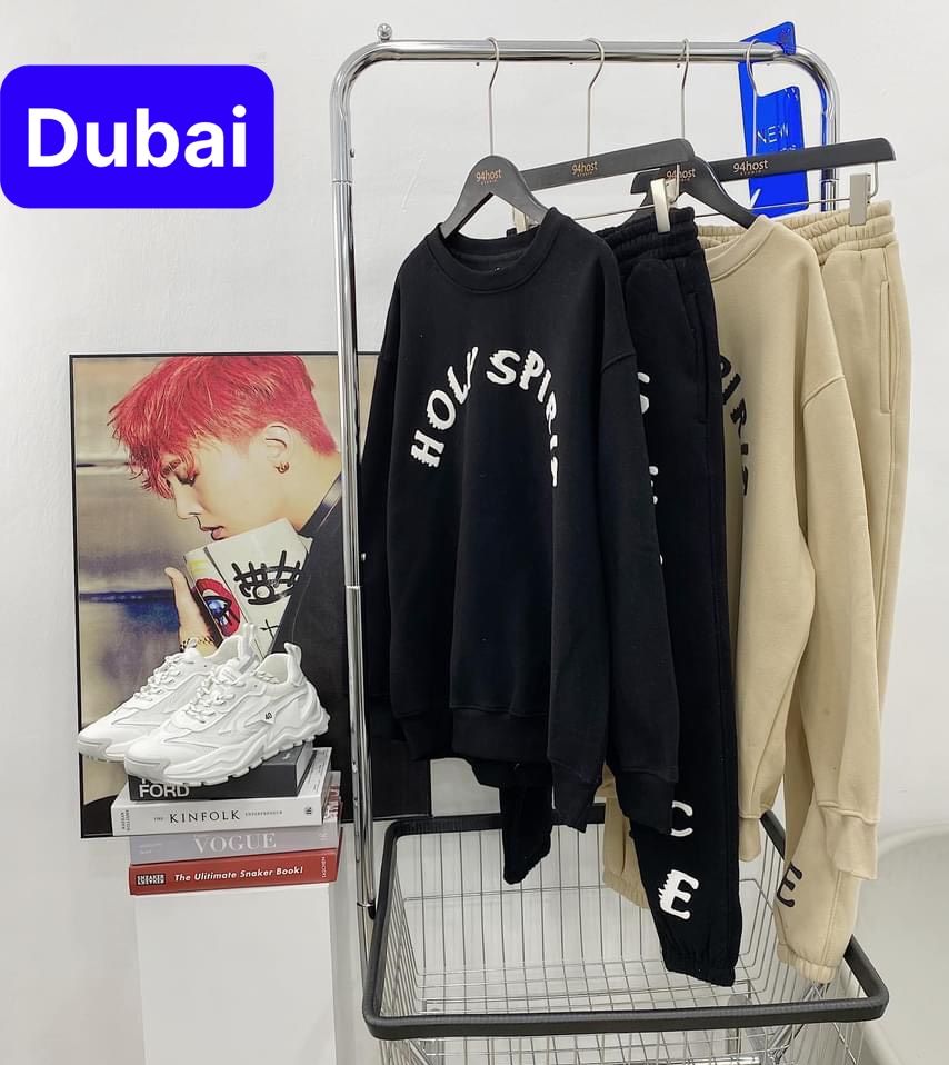 SÉT ĐỒ BỘ NAM NỮ HOODIE SWEATER NAM NỮ CHẤT THUN NỈ DA CÁ DÀY HOLY CHỐNG LẠNH NẮNG, NÓNG ĐÔNG HÈ 1HITSHOP - DUBAI FASHION