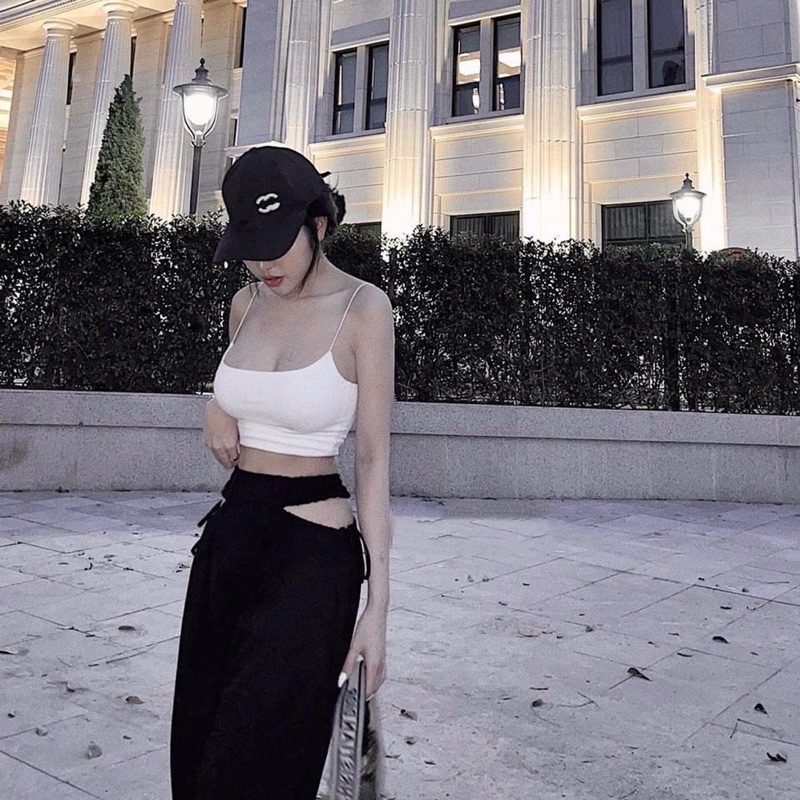Set áo 2 dây và quần chéo eo rút dây siêu hot hit-