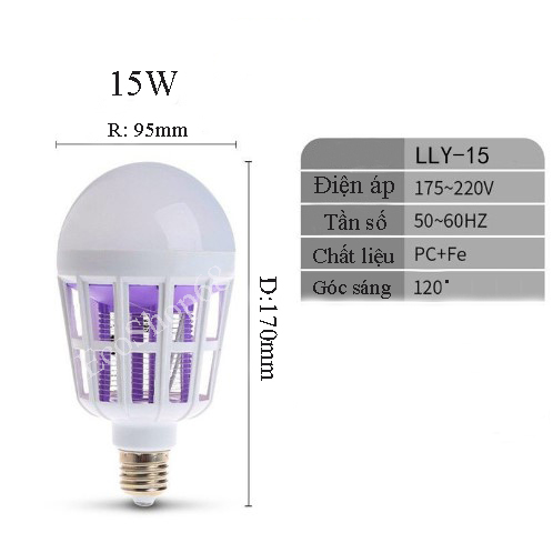 Đèn LED 15W Đèn LED Chiếu Sáng Bắt Muỗi CAO CẤP 2022 EcoShop68