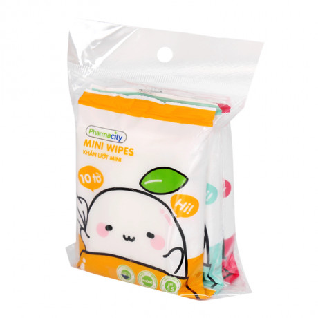 Khăn ướt mini Pharmacity (3 gói x 10 tờ)