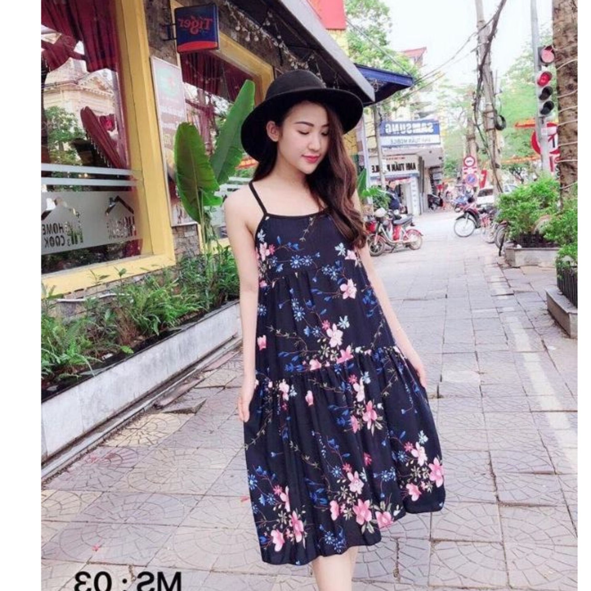 váy bầu lanh dáng suông