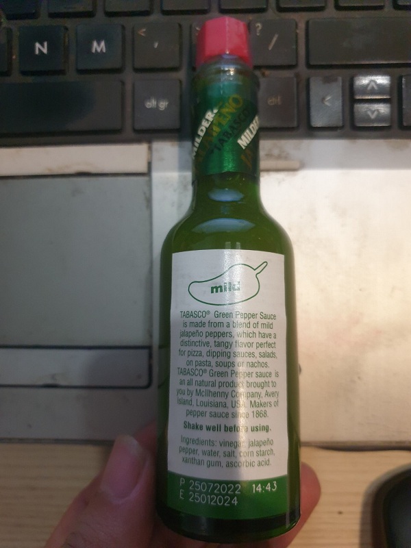 Sốt Ớt Xanh Tabasco 60ml nhapah khẩu Mỹ