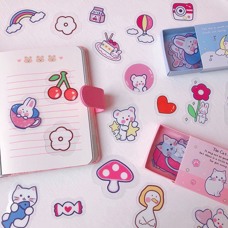 [ATKSHOP] Hộp 40 miếng sticker dễ thương