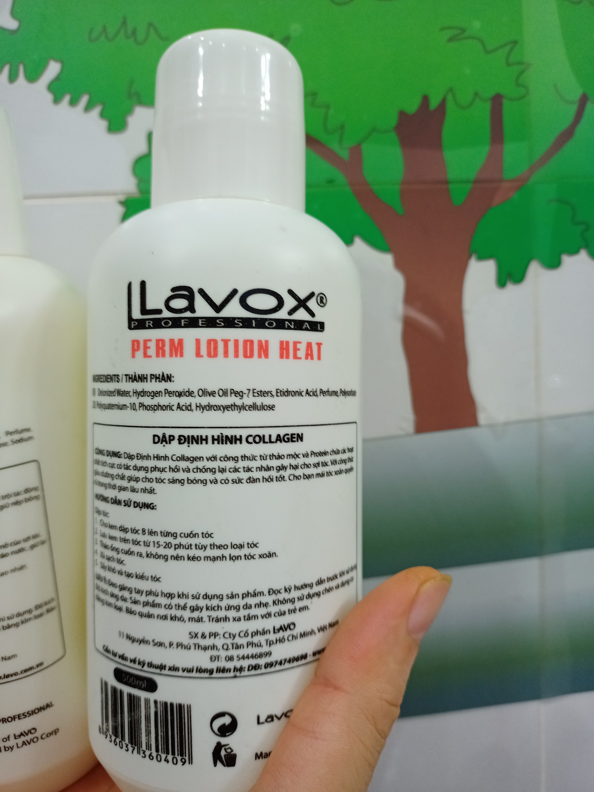 Kem uốn nóng collagen Lavox trắng 500ml