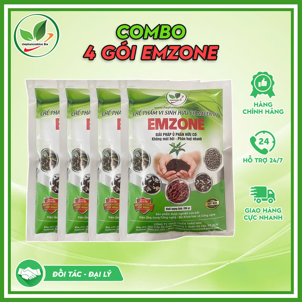 Combo 4 gói. Chế phẩm sinh học hữu cơ EMZONE  . Gói 200gr