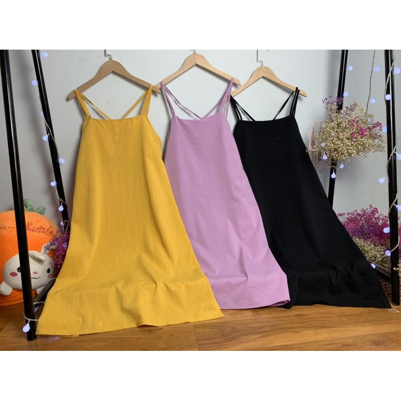 Váy Maxi đan lưng chất đũi xước đi biển