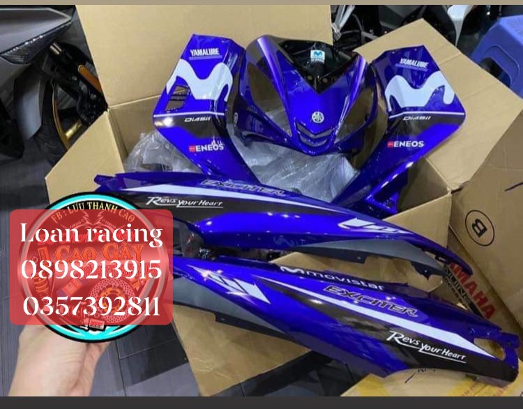 [freeship + quà ]Dàn áo, vỏ nhựa  exciter 2010 màu xanh đen tem Movistar hàng zin chính hãng _ SHOP PHỤ TÙNG HONDA