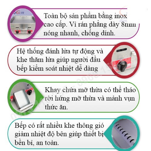 Bếp chiên rán mặt phẳng,bếp chiên phẳng tepphanyaki dùng gas cỡ lớn 73cm ..Khuôn chống dính cao cấp- bền bỉ với thời gian-thương hiệu ASIQUI bảo hành 1 năm