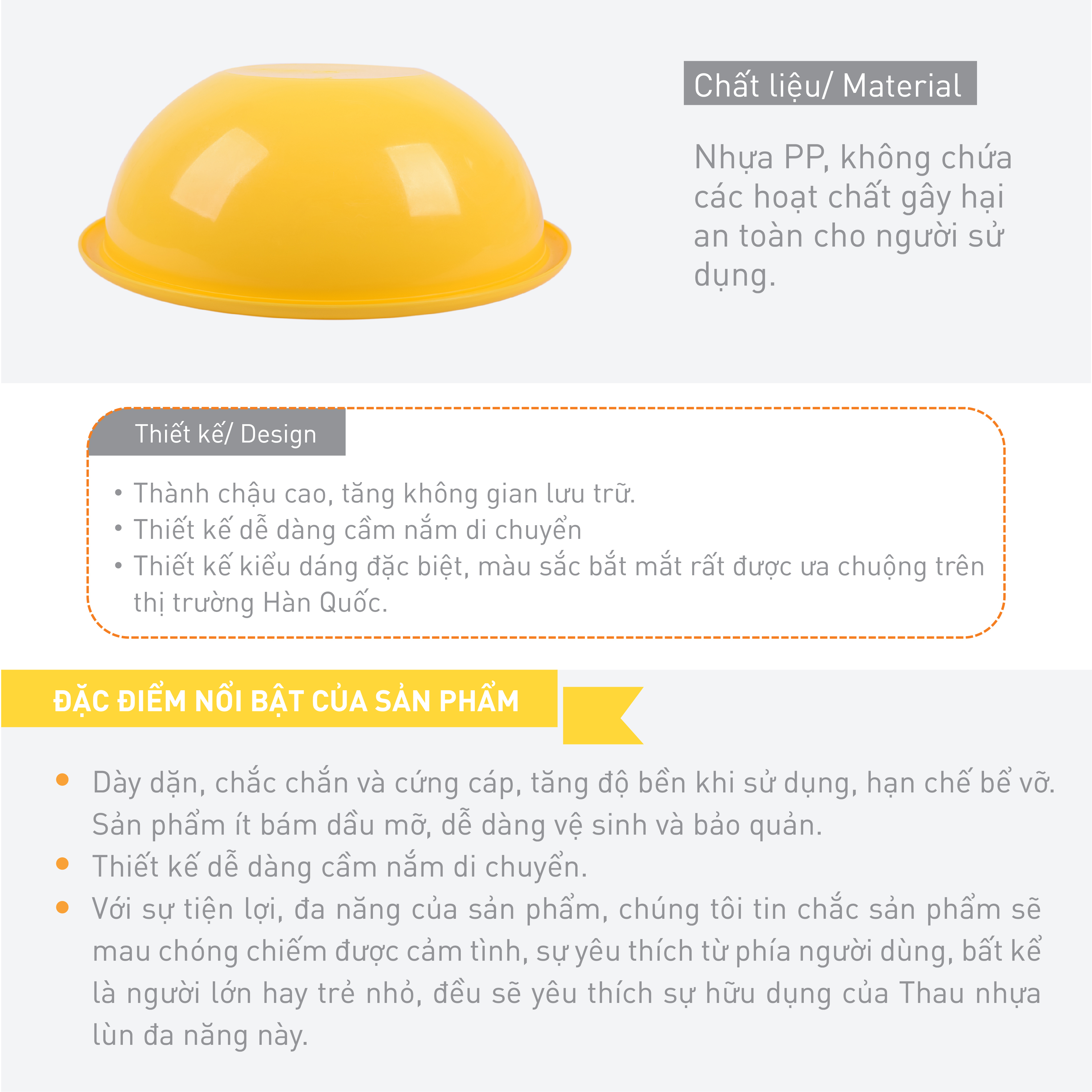 Thau nhựa lùn đa năng