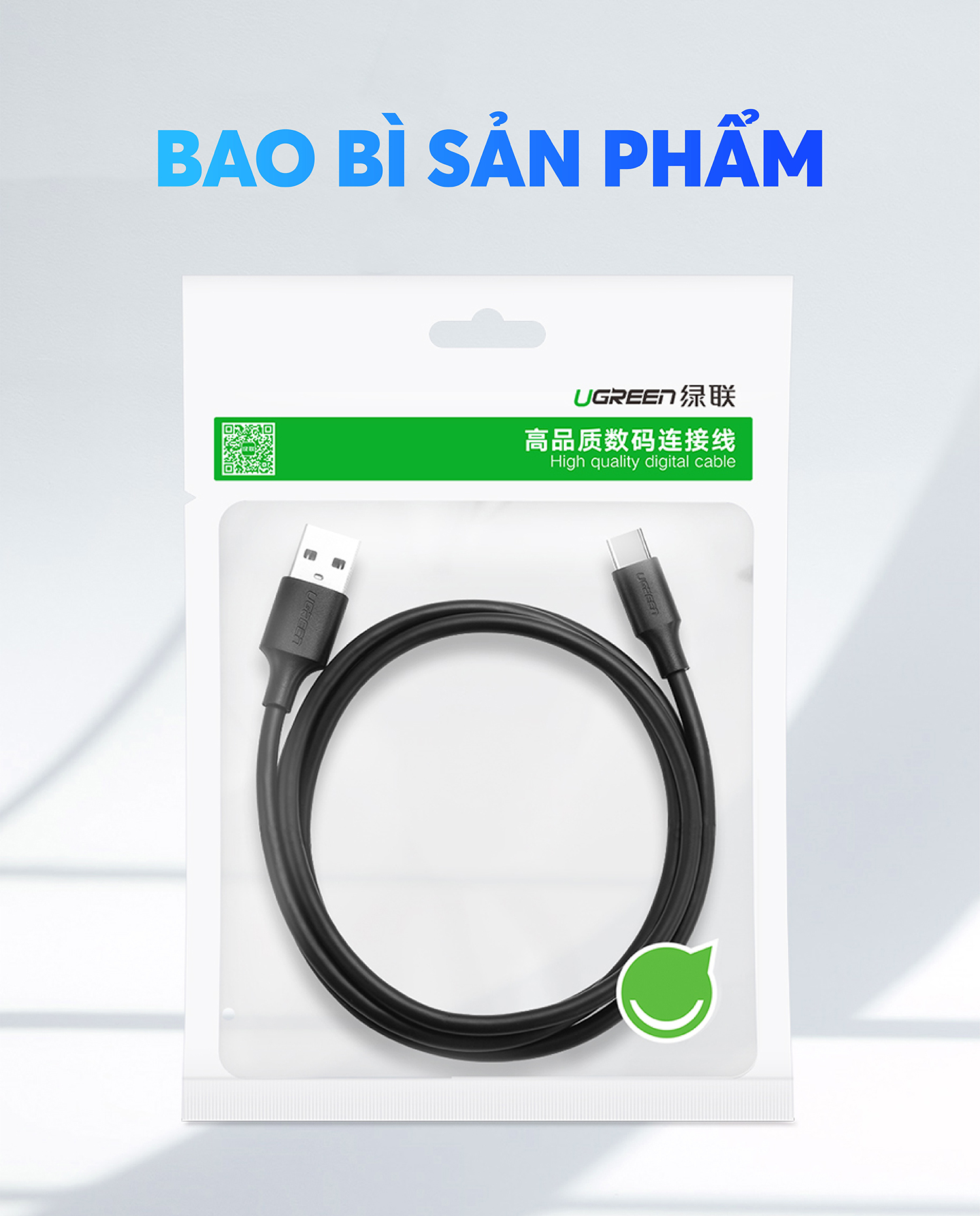 Cáp sạc USB A sang Type C Ugreen US184 Sạc nhanh dòng 3A | Tốc độ truyền lên đến 5Gbps | Bảo Hành 1 đổi 1 18 Tháng