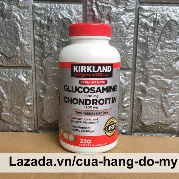 Viên uống  Glucosamine 1500mg with Chondroitin 1200mg 220 (viên nắp bật chai xám) Glucosamin Chondroitin giúp hỗ trợ giảm chứng đau xương ở người lớn tuổi