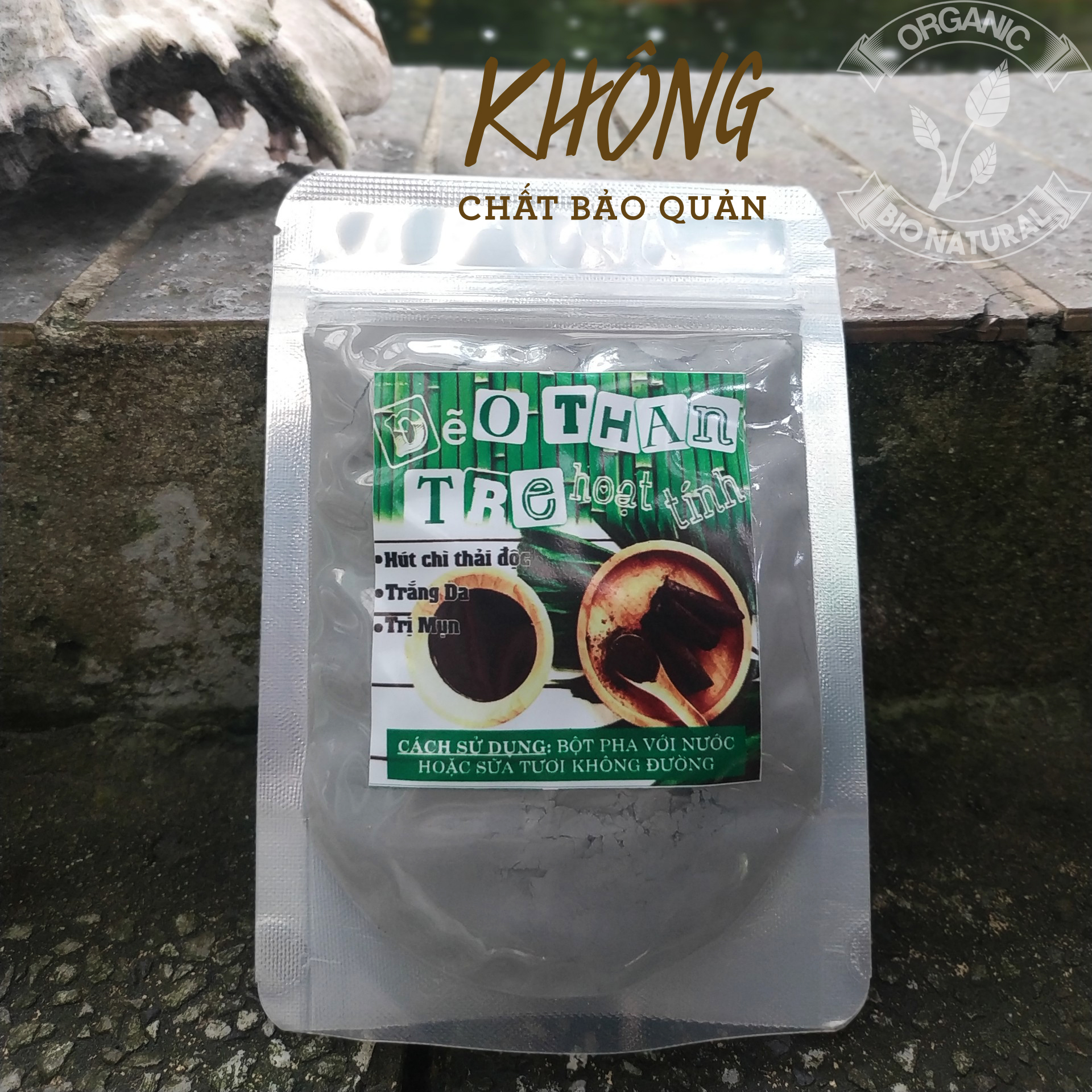 [BIONATURAL] Bột đắp mặt nạ Dẻo Than Tre Hoạt Tính handmade