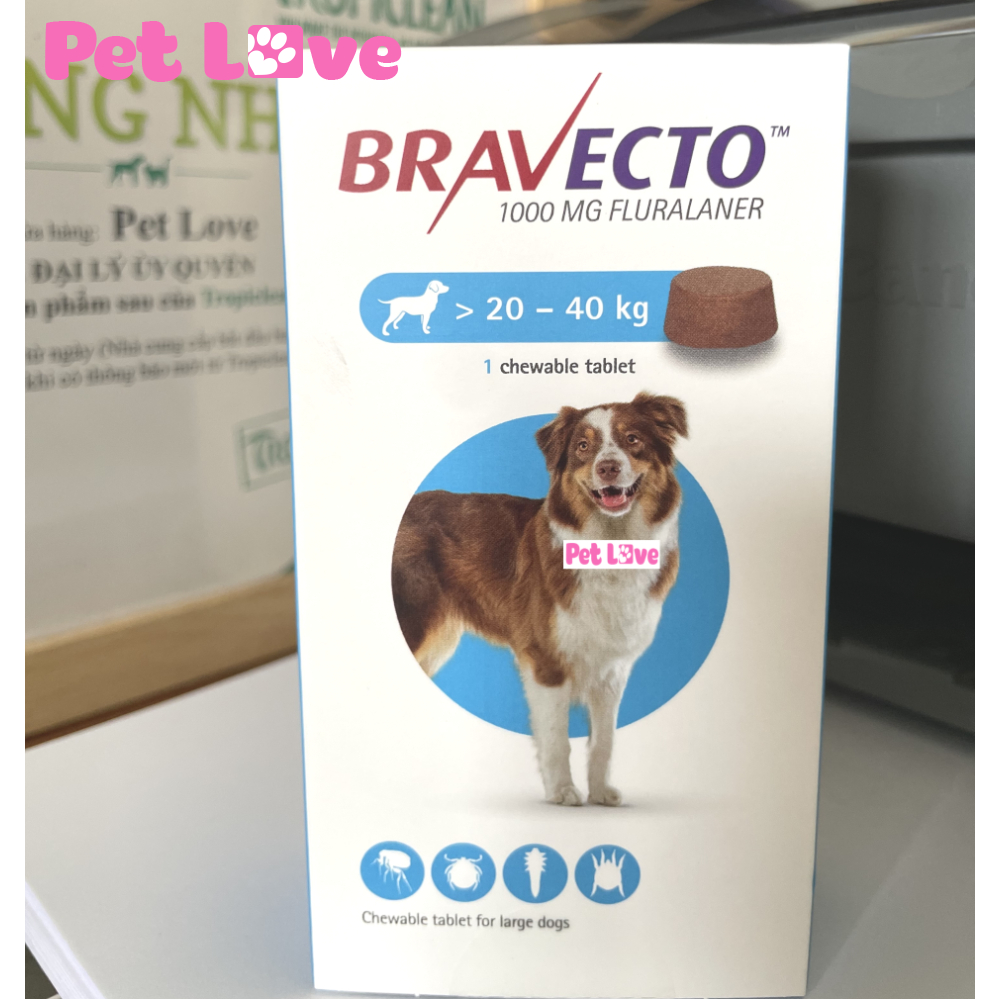 Bravecto diệt ghẻ ve rận bọ chét (chó 20 - 40kg)