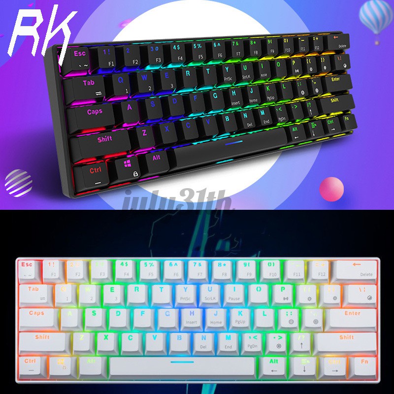 RK61 HOTSWAP - Bàn Phím Cơ Không Dây RK61 Version 4 - LED RGB Custom - Bluetooth 5.1 - Cáp Type C - Wireless 2.4G