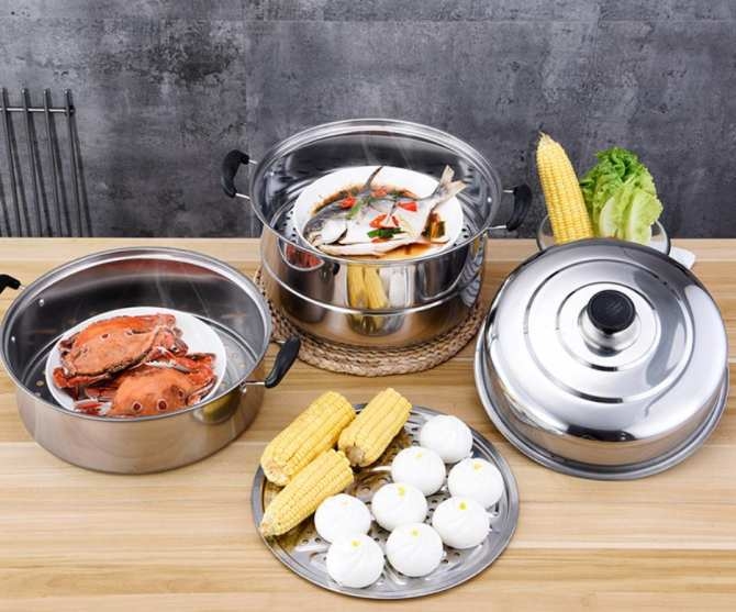 NỒI HẤP INOX 3 TẦNG ĐA NĂNG KÍCH THƯỚC 28 CM