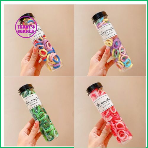 Hộp 100 Dây Cột Tóc Cho Bé , Thun Co giãn, Không Làm Đau Tóc Bé