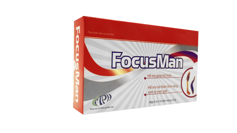 Bổ thận nam FOCUS MAN - Bộ Y Tế chứng nhận - Bổ thận, tráng dương, tăng cường sinh lý. Hộp 30 viên.