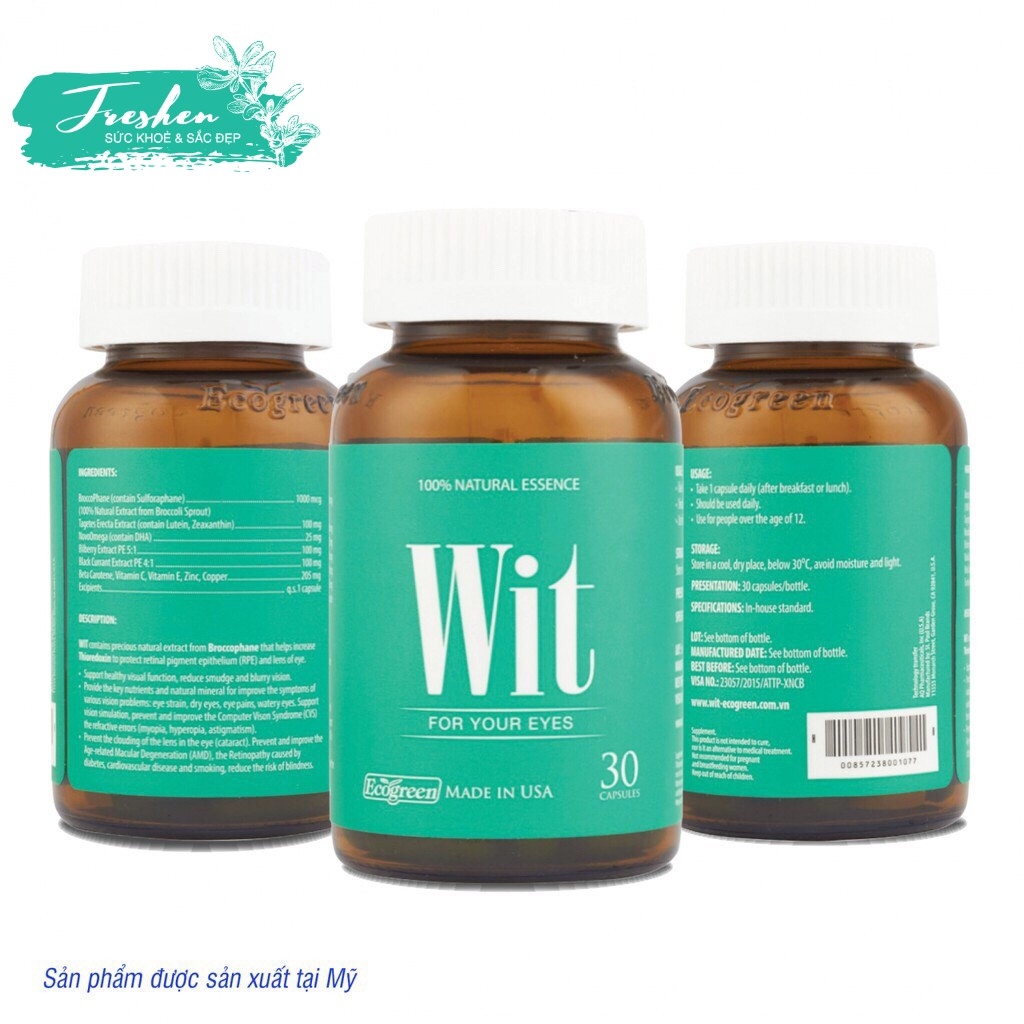 [HCM]Viên Uống Bổ Mắt Wit - Nhập Khẩu Từ Mỹ (30 Viên)