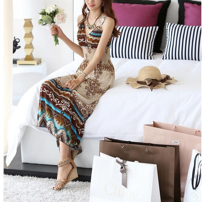 [HCM]Đầm maxi thun lụa mềm mại - Lindashop