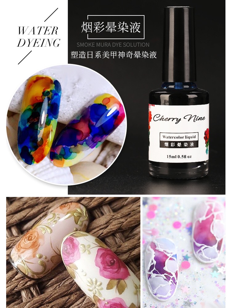 Set cồn loang cherry 12 chai trang trí móng