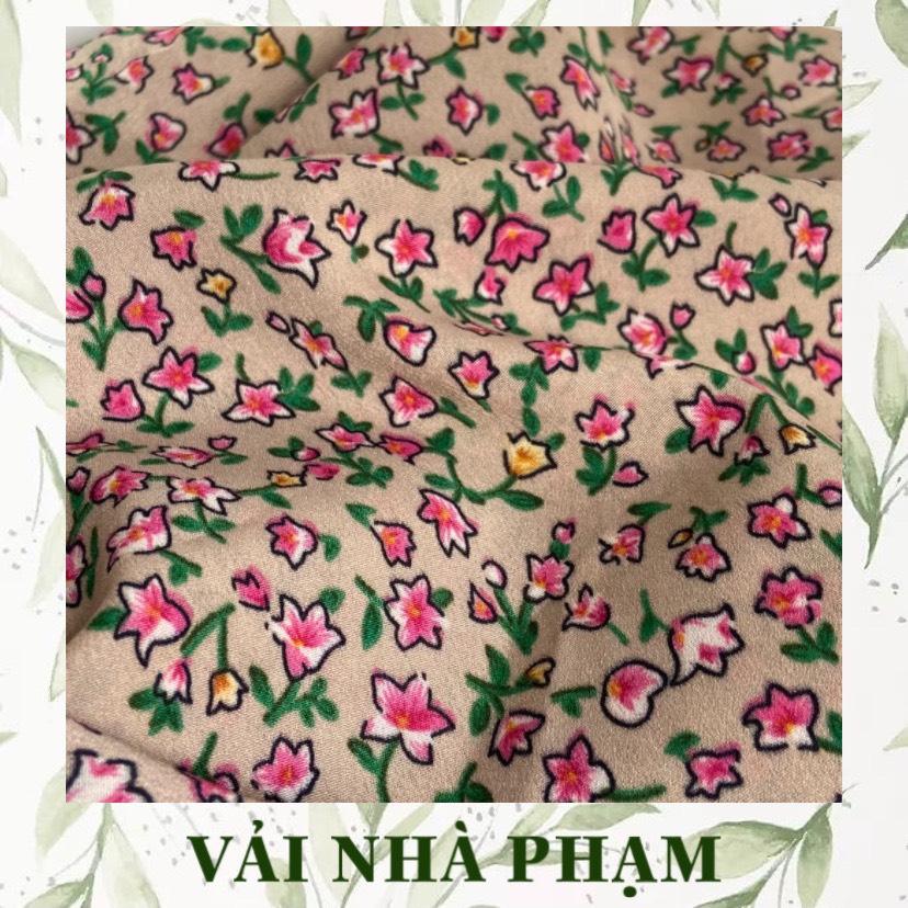 LỤA TẰM CHUN HOA NHÍ NỀN DA - VẢI NHÀ PHẠM - Khổ vải 1.5M