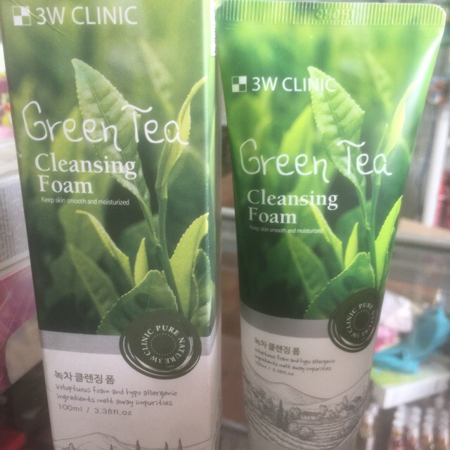Sửa rửa mặt trà xanh 3W Green Tea hàn quốc