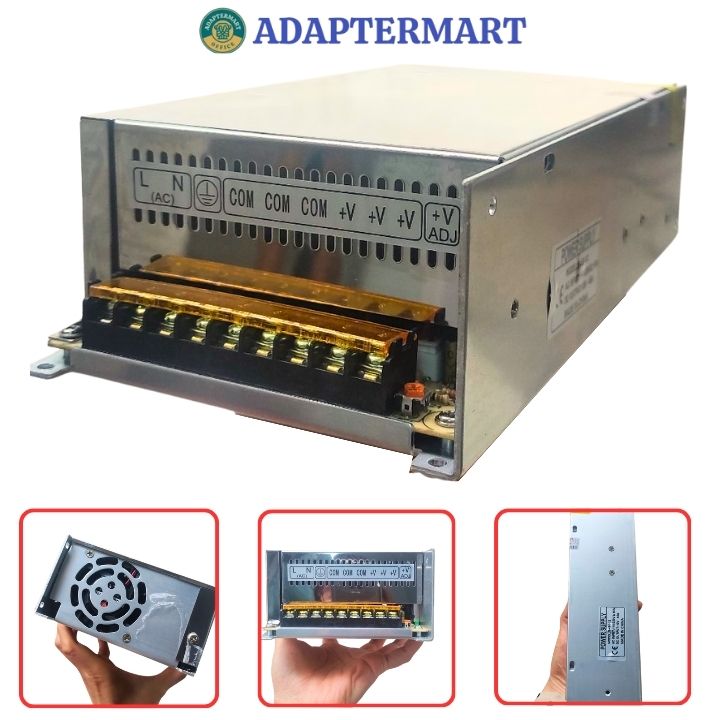 Nguồn tổ ong 12v 40a 480w có quạt tản nhiệt, nguồn led trang trí 12v 40a s-480-12