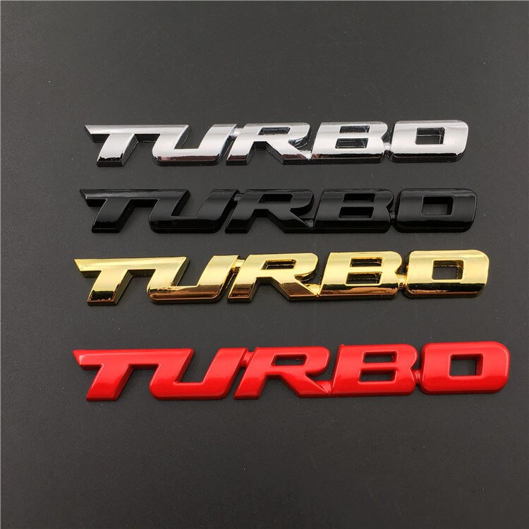 Tem dán chữ turbo - tem chữ nổi dán trang trí xe hơ