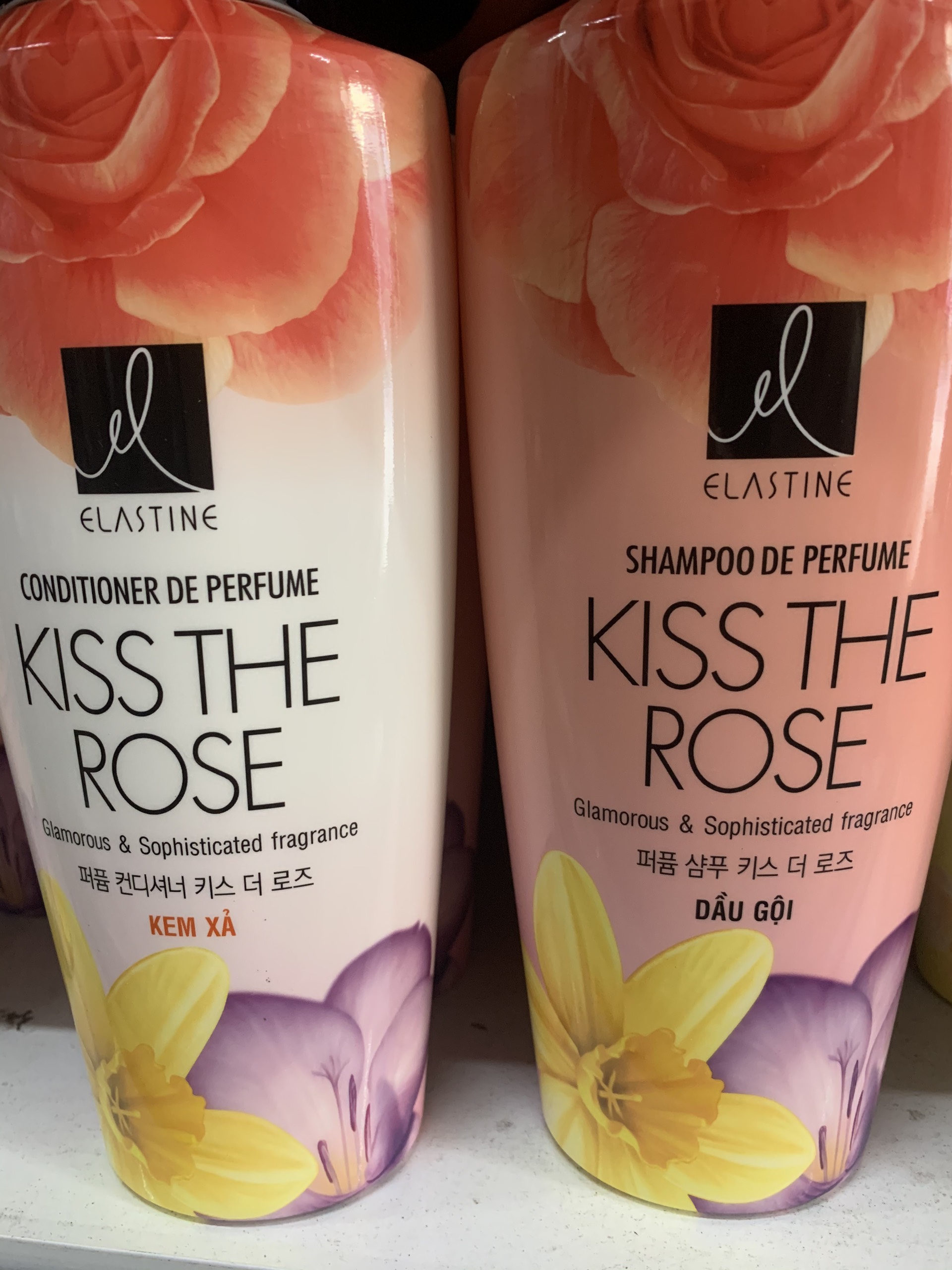 Combo Gội+Xả Double Rich Elastine Kiss The Rose 600G