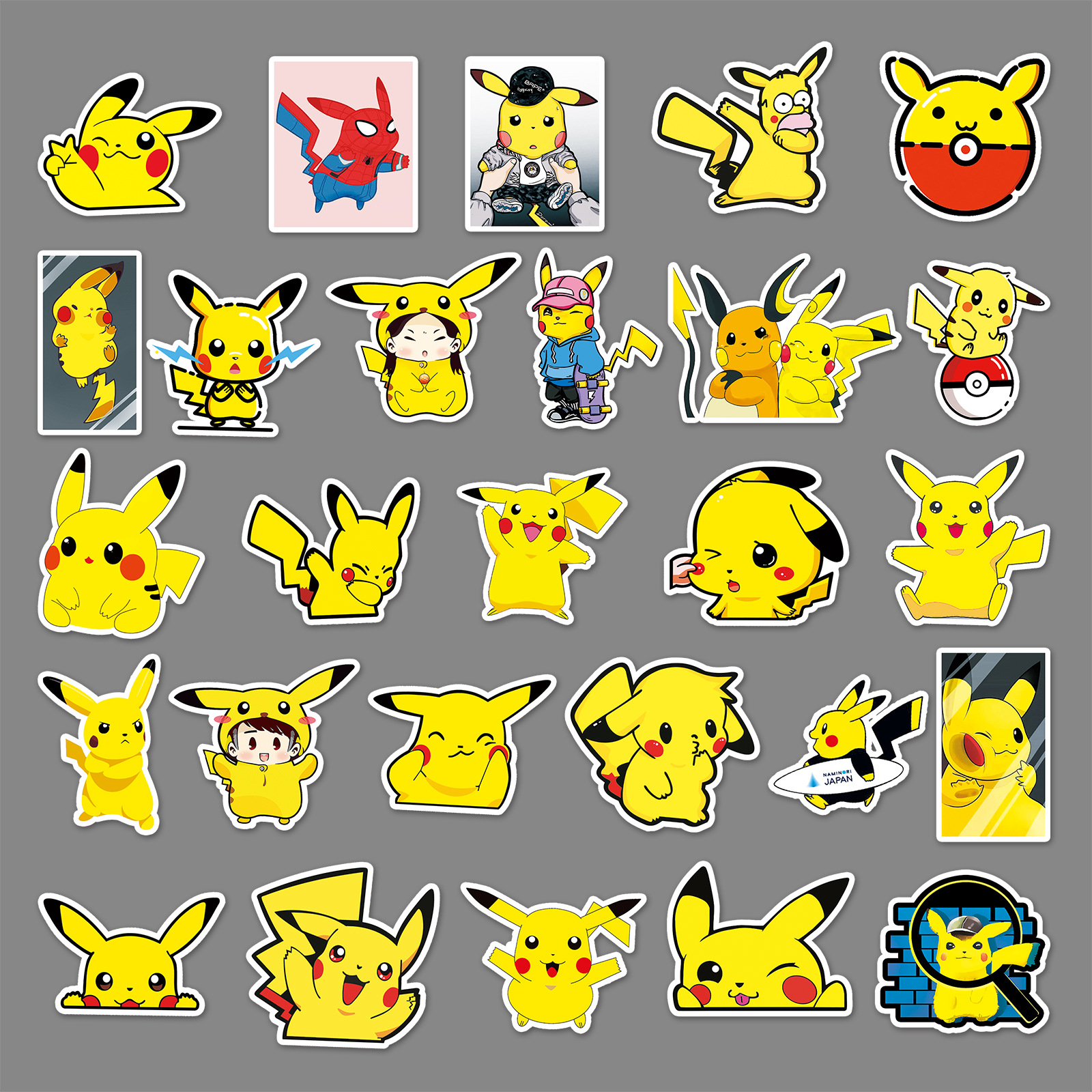 Set 54 sticker PIKACHU chống nước dễ thương cute PK0049