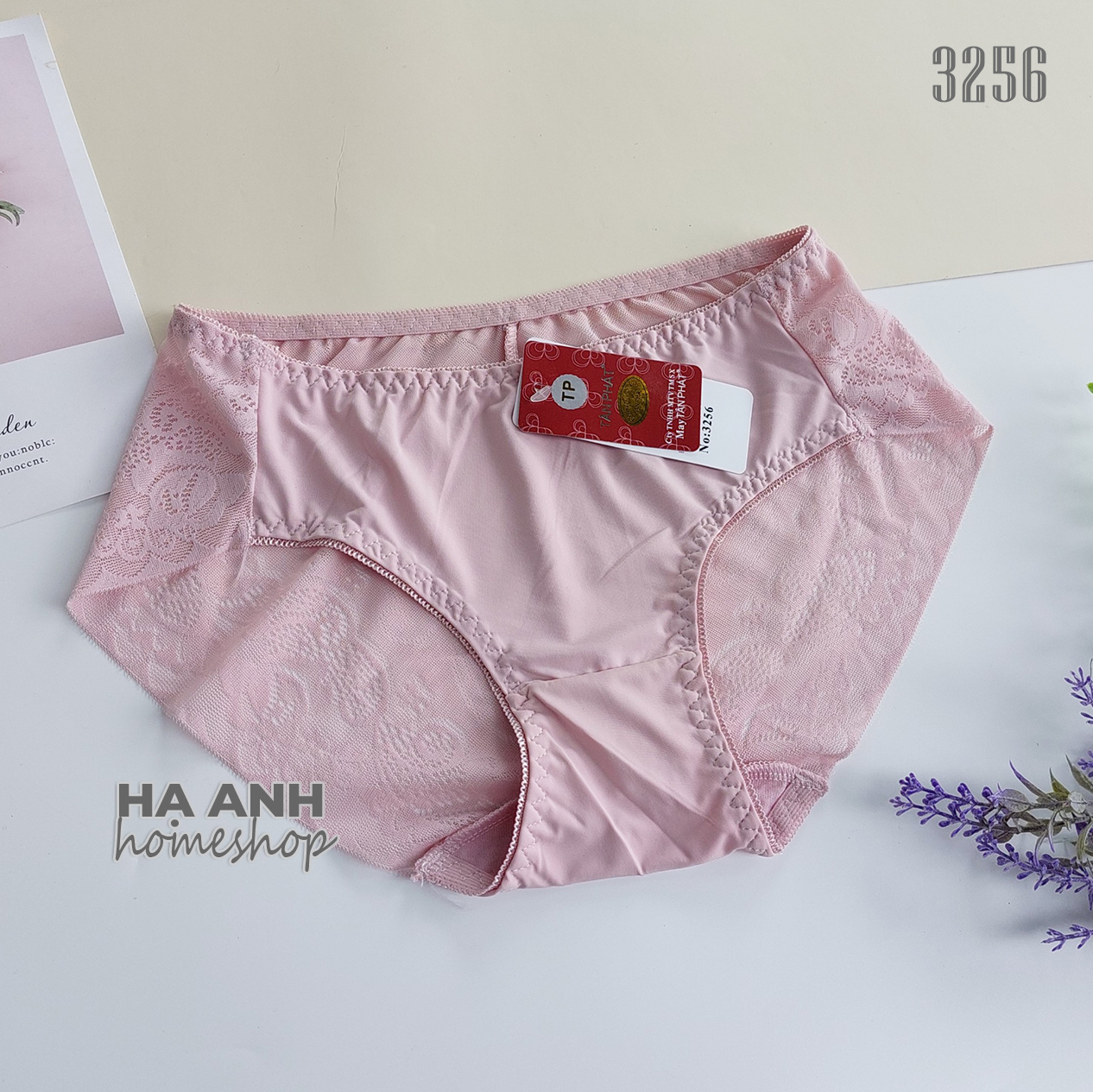 Quần lót nữ 3256 (45-56kg) - Thun phối ren đẹp mát