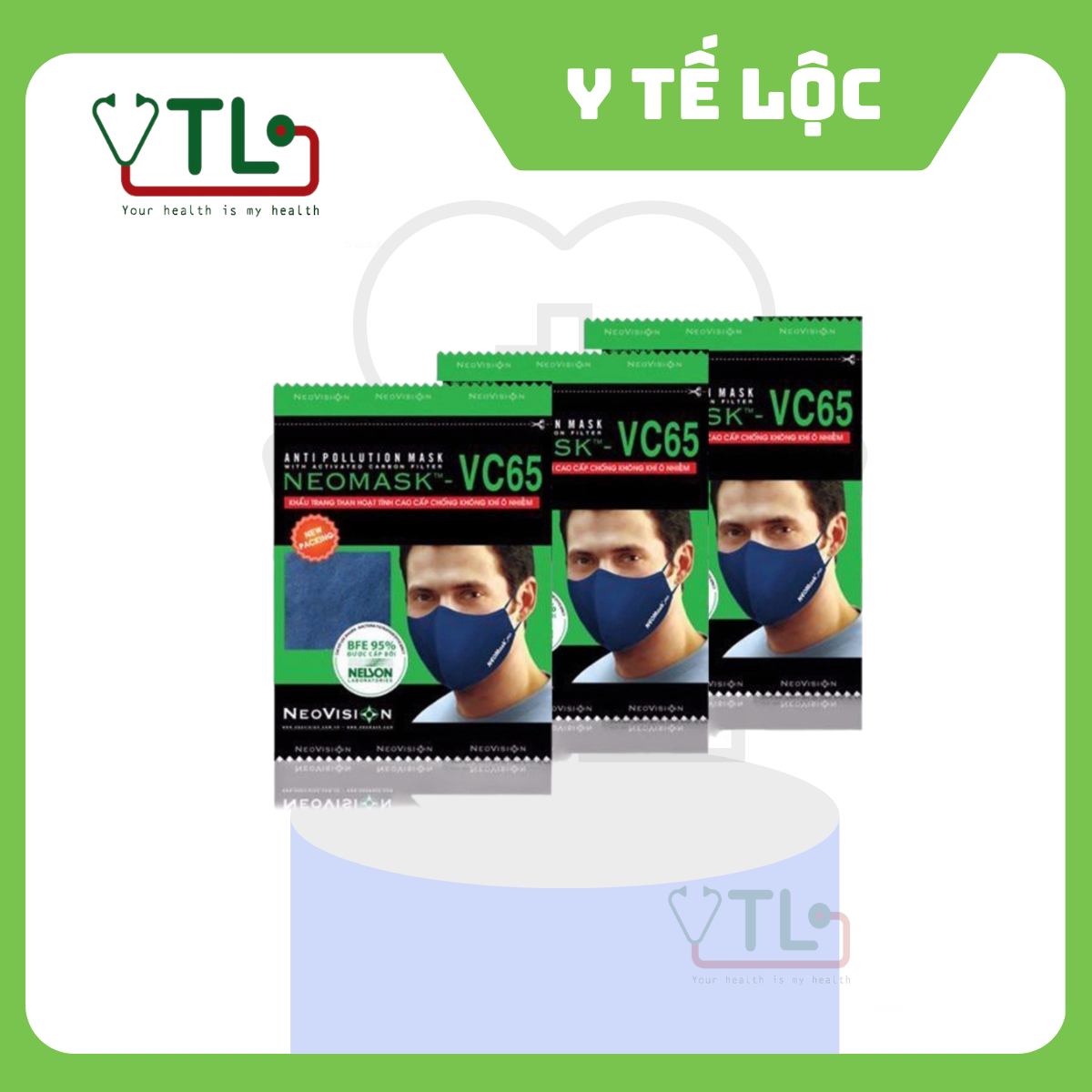 Bộ 3 Khẩu Trang Neovision Neomask Vc - 65 (Xanh)