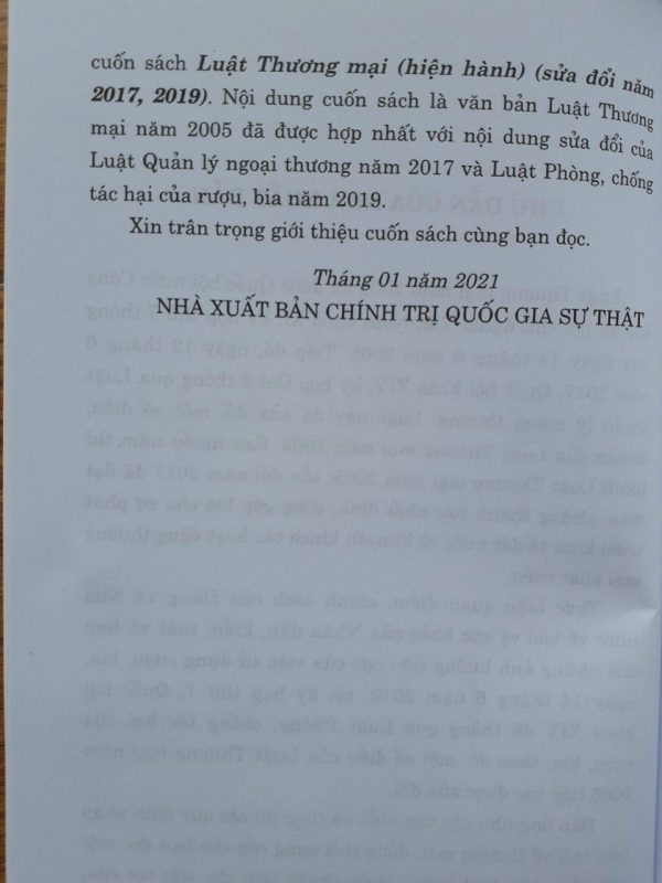Luật Thương Mại ( Hiện Hành) ( Sửa đổi năm 2017,2019)