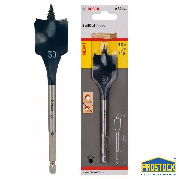 Mũi khoan (khoét) gỗ đuôi cá Bosch 30mm 2608595497