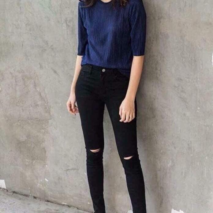 Quần skinny rách gối