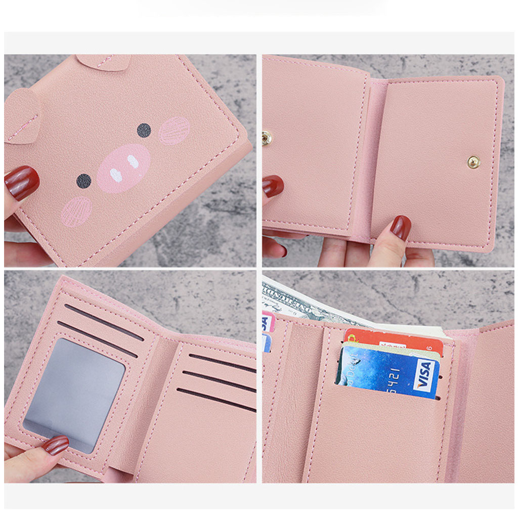 Ví da nữ mini cầm tay heo con cute VD10