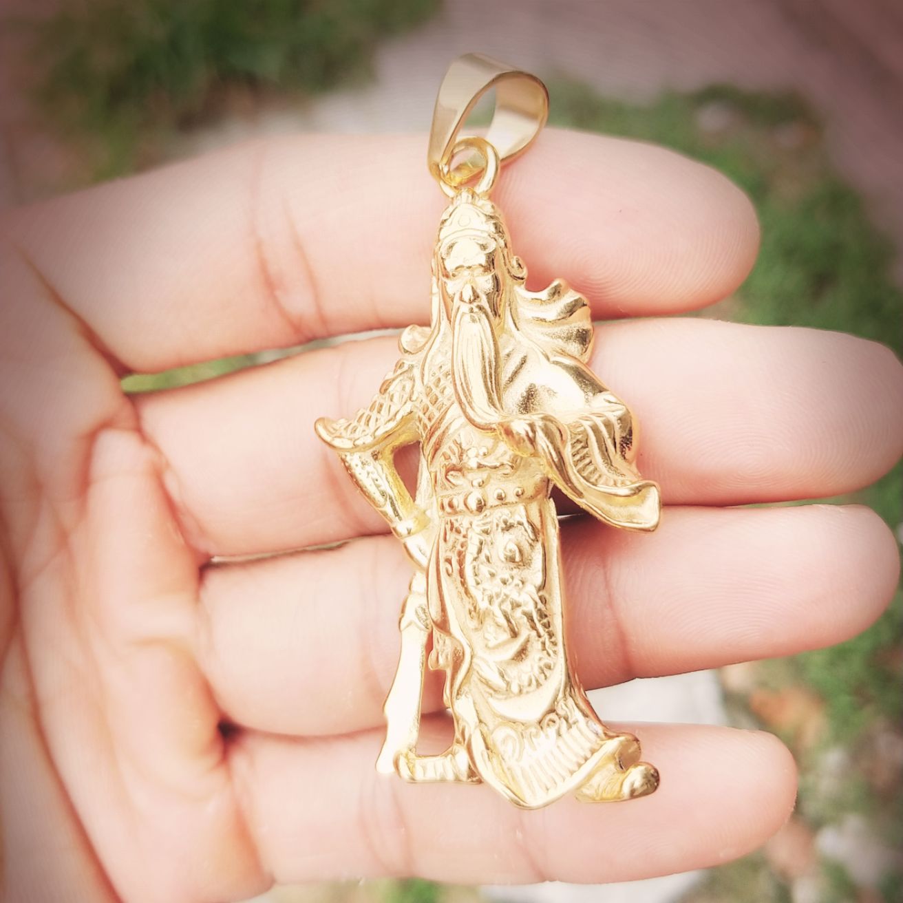 (Hàng Đúc Xịn Sò- Không Phai Màu) Mặt Dây Chuyền Quan Công Titanium Mặt Tượng Cao Cấp- Hàng phủ nano chống trầy