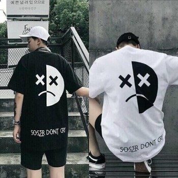 [HCM]Combo 2 áo thun nam form rộng Hàn Quốc in hình Mặt Buồn độc đẹp vải dày mịn mát